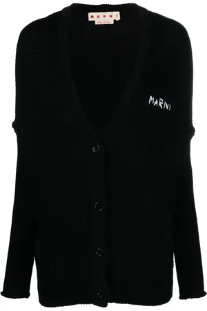 Marni Logo-embroidered cotton cardigan
