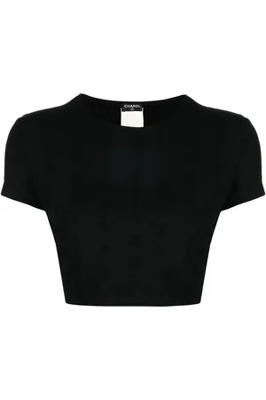 CHANEL 1997 CC logo-embroidered crop top