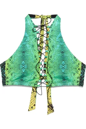 Noire Swimwear Snake-print bikini top