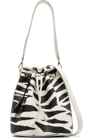 MCM Leather abstract-print bucket bag