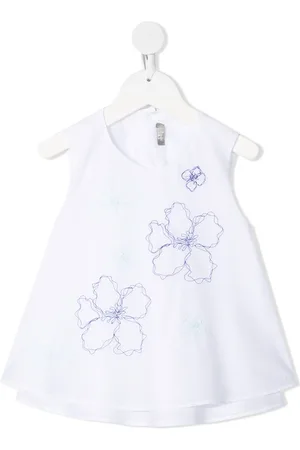 Il gufo Floral-embroidered sleeveless blouse