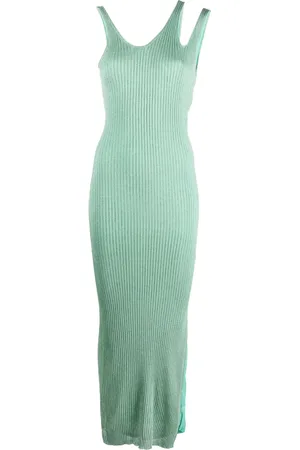 Simkhai Ivette metallic-rib midi dress