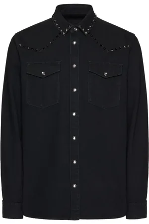 VALENTINO GARAVANI Untitled studs long-sleeve denim shirt
