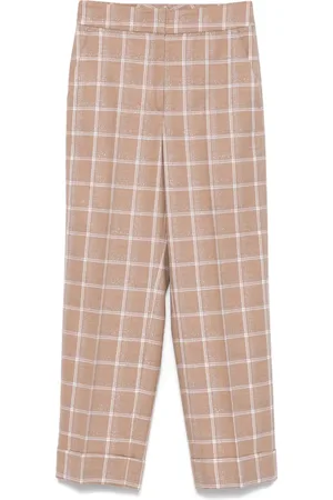 PESERICO SIGN Checked lurex-detail trousers