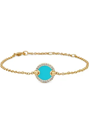 David Yurman 18kt yellow Petite DY Elements Center Station chain diamond bracelet (11mm)