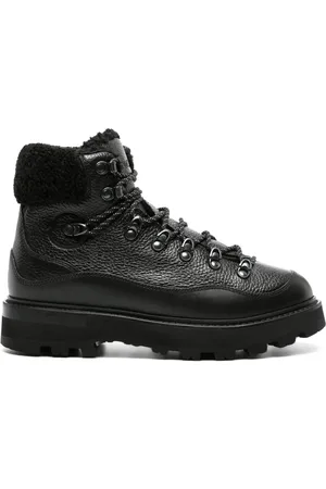 Moncler Faux-fur trim leather boots