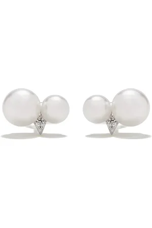 Tasaki 18kt white gold Akoya pearl diamond earrings
