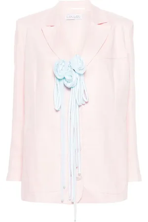 LOULOU Floral-appliqu?? single-breasted blazer