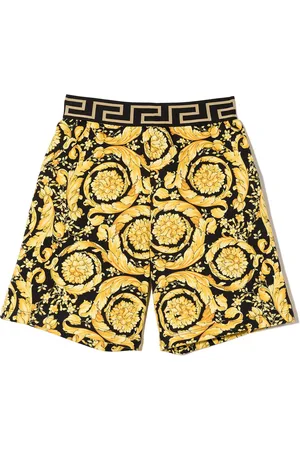 VERSACE Barocco Kids-print cotton shorts