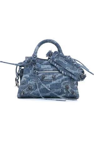 Balenciaga 2022 Denim BB Monogram Neo Cagole XS satchel