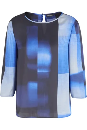 Emporio Armani Colour-block-print keyhole blouse