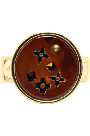 LOUIS VUITTON 2014 Plated Monogram Inclusion Resin Ring costume ring