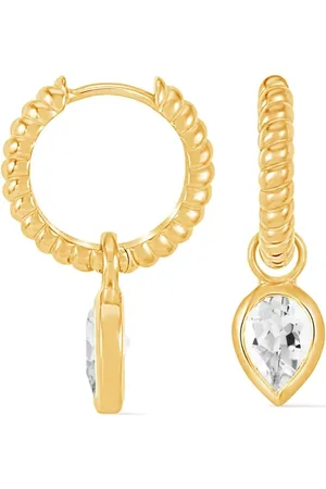 Dower and Hall Twist huggie charm hoop earrings