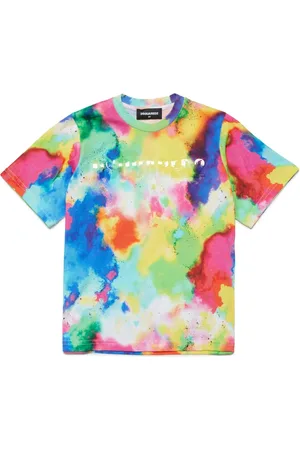 Dsquared2 Rubberised logo tie-dye print T-shirt