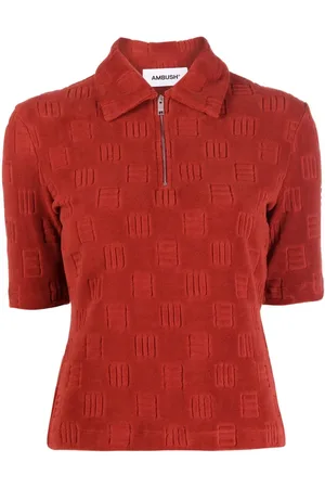 AMBUSH Monogram zip-up polo top