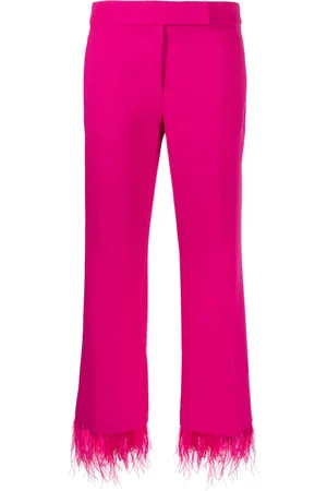 Michael Kors Feather-trim cropped trousers