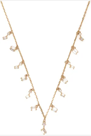 Suzanne Kalan 18kt yellow Classic diamond cascade necklace