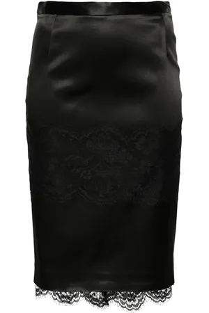 Dolce & Gabbana 1990s lace-detail satin miniskirt