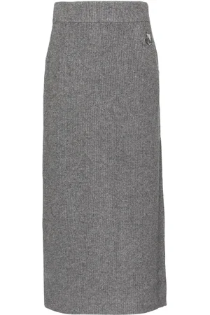 Maison Kitsuné Bold Fox head patch ribbed skirt
