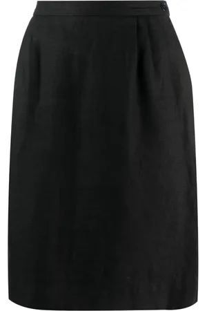 VALENTINO GARAVANI 1980s high-waisted linen pencil skirt