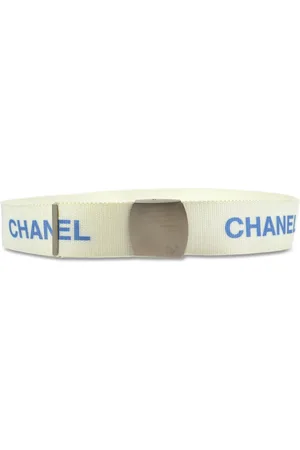 CHANEL 1999 logo-print canvas belt