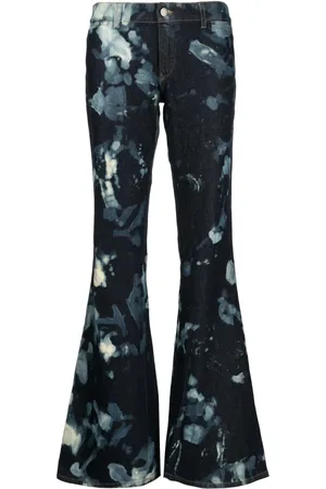 Stain Shade Tie-dye flared trousers