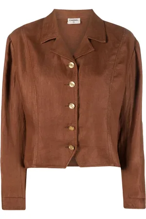 CHANEL 1980s CC-buttons linen jacket