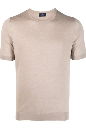 BARBA Short-sleeve fine-knit silk T-shirt