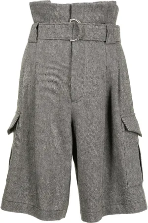 GOEN.J Belted paperbag-waist bermuda shorts