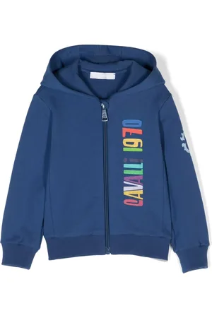 Roberto Cavalli Logo-print zip-up jacket
