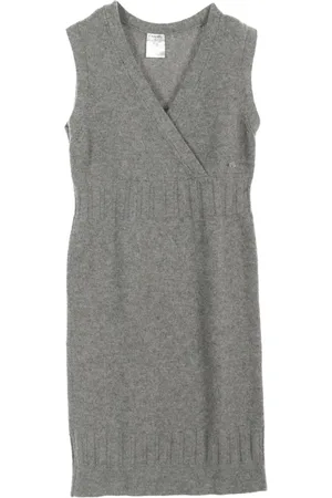 CHANEL 1986-1988 wrap-around sleeveless dress