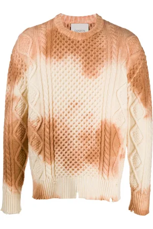 LANEUS Tie-dye cable-knit jumper