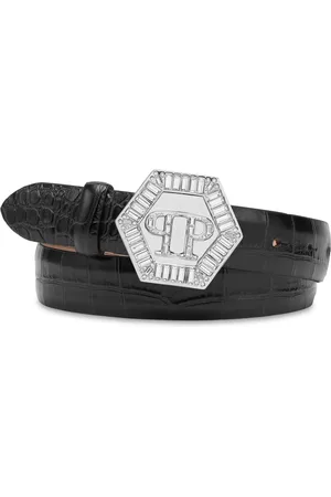 Philipp Plein Logo-plaque leather belt