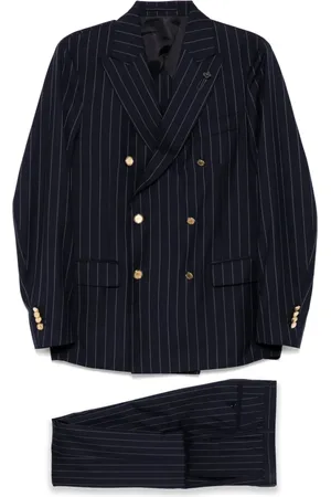 LARDINI Brooch-detail double breasted suit