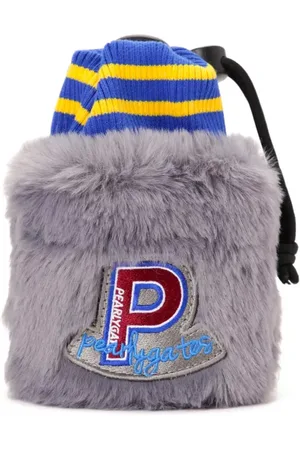 PEARLY GATES Logo-appliqué faux fur pouch
