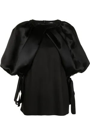 GOEN.J Balloon-sleeve twisted front top