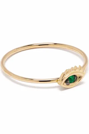 DELFINA DELETTREZ 18kt yellow Micro-Eye emerald ring