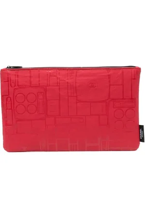 CHANEL 2000s perfume bottle print clutch