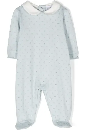 Emporio Armani Monogram-pattern cotton romper