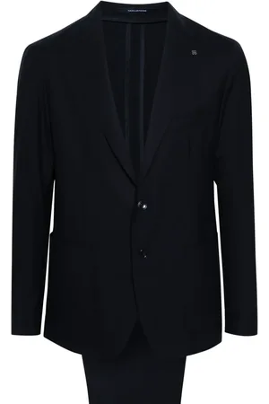 TAGLIATORE Brooch-detail wool-blend suit