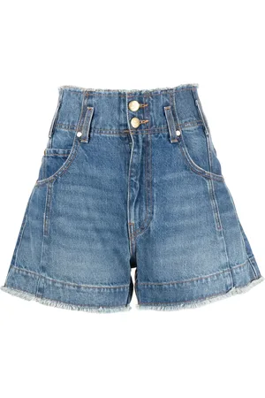 ULLA JOHNSON High-waisted washed-denim shorts