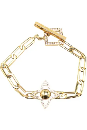 LOUIS VUITTON 2000-2024 Plated Crystal Flower Power Bracelet costume bracelet