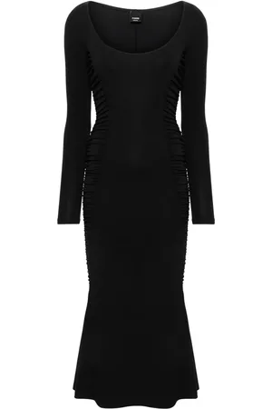Pinko Scoop-neck ruched midi dress