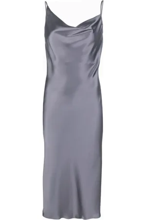 BLANCA Drapped satin-finish dress