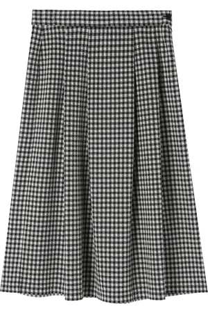 AGNÈS B. Pleated gingham midi skirt