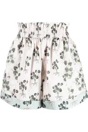 BIYAN Floral-print smocked-waist shorts