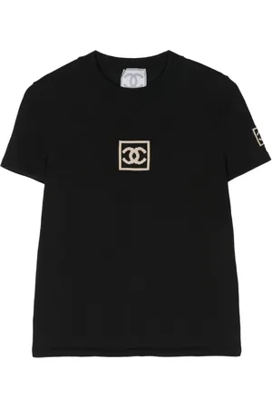 CHANEL 2003 CC-intarsia cotton T-shirt