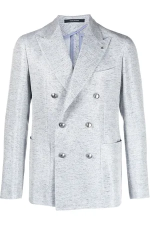 TAGLIATORE Linen double-breasted blazer