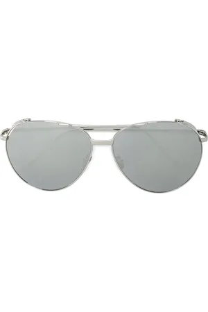 Linda Farrow White Gold 425 C2 Aviator Sunglasses