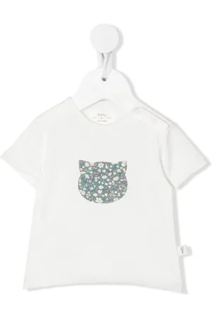 TEDDY & MINOU Floral-print cat-pattern T-shirt